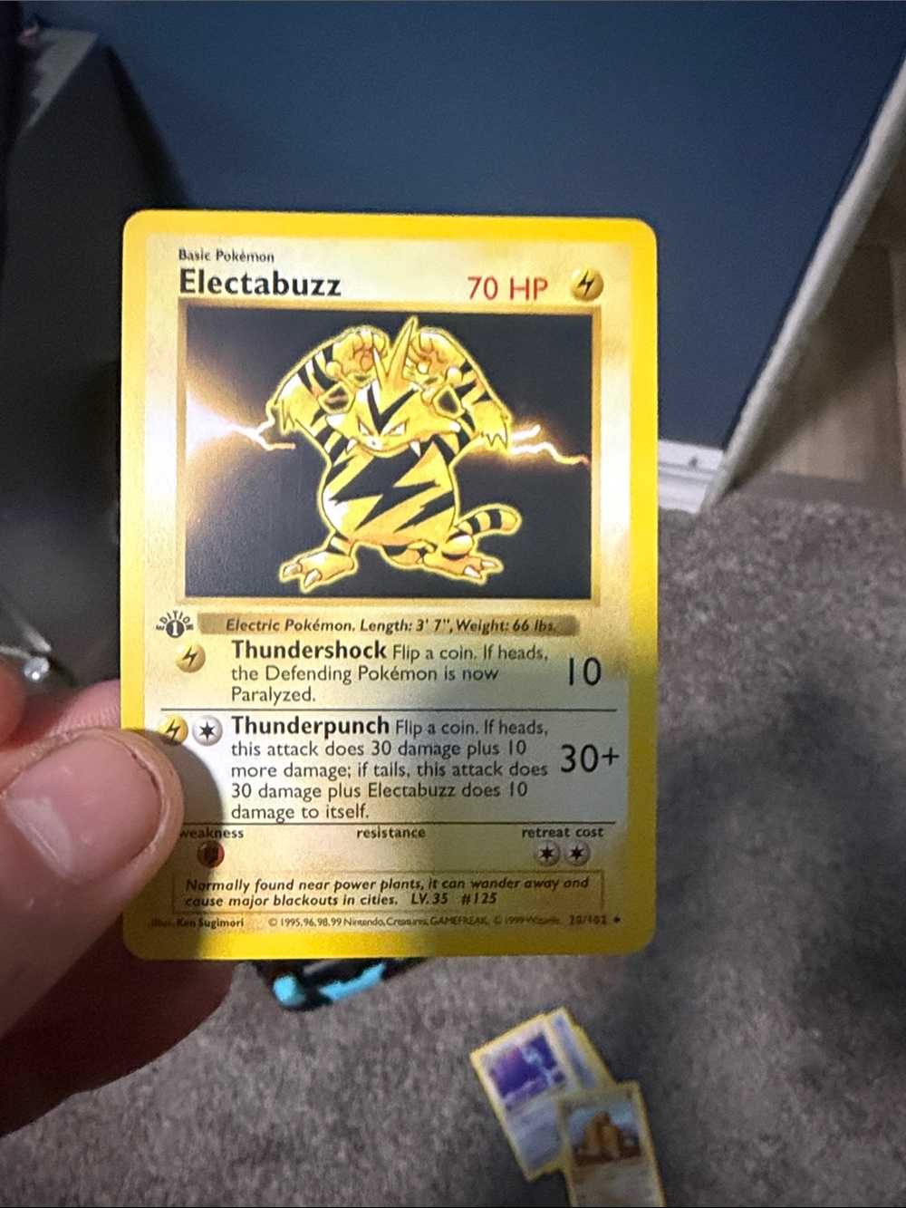 Pokemon Electabuzz Yellow and Black Holo Card